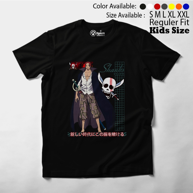 Kaos Atasan Anak Laki - Laki Motif Akagami Shank - One Piece