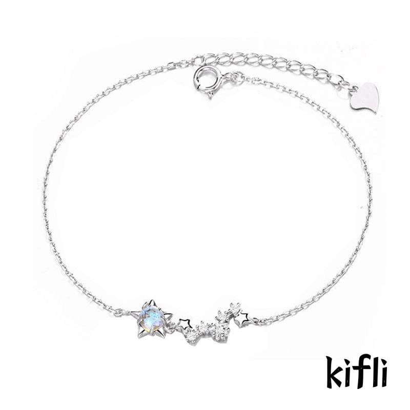 Fantasy Seven Stars Gelang Tangan Rantai Fashion Aksen Bulan Sabit Untuk Pasangan / Pria / Wanita (KD)