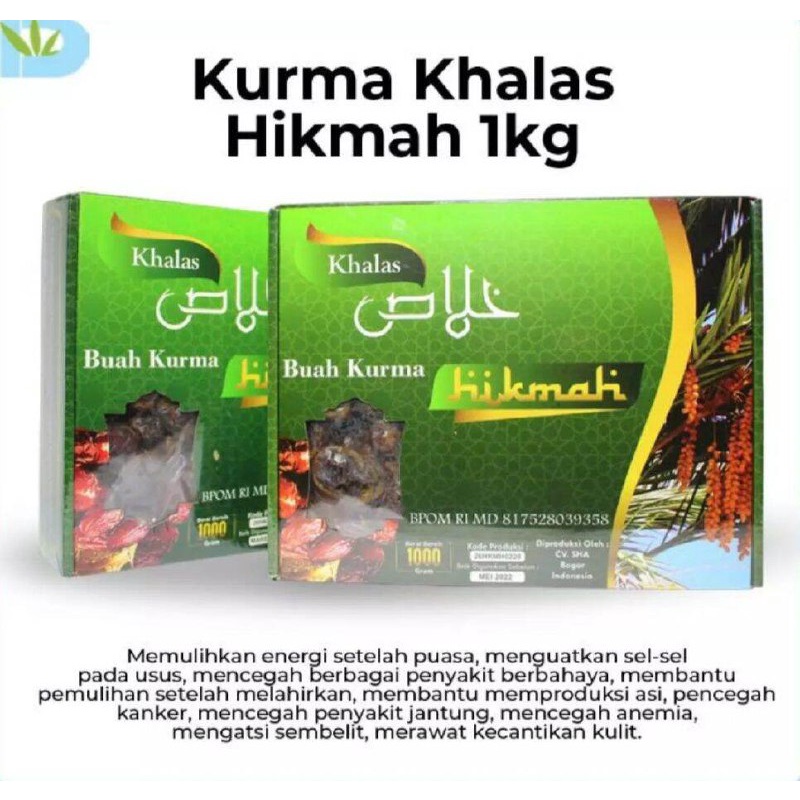 

Buah Kurma Khalas Hikmah 1kg Herbal sunnah enak manis legit