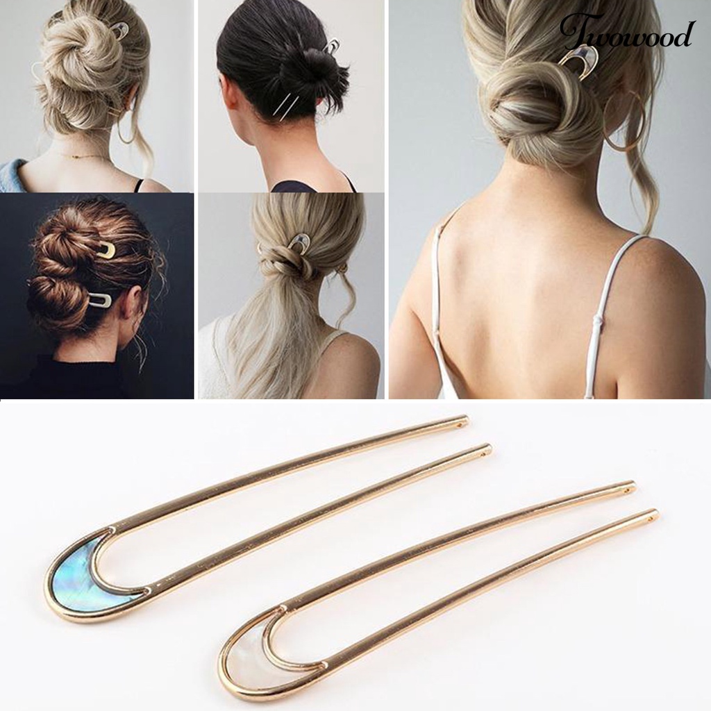 Jepit Rambut Bentuk U Bahan Stainless Steel Anti Karat Untuk Wanita