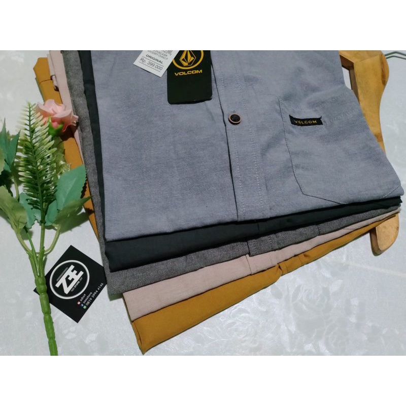 Kemeja / Hem Polos Pria Cowok Kasual Formal PREMIUM Lengan Panjang Pendek Warna SOFT GREY / ABU MUDA