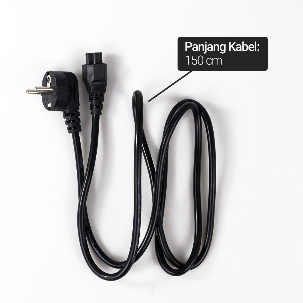 Kabel Listrik Lubang Tiga (Mickey Mouse) EU Plug untuk Adaptor 1.5m - E125