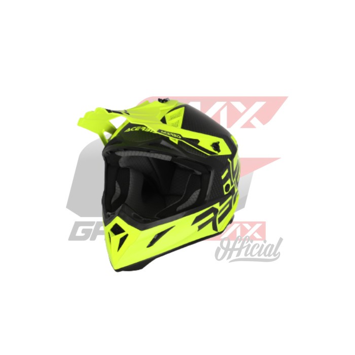 HELM ACERBIS IMPACT STEEL CARBON - YELLOW FLUO
