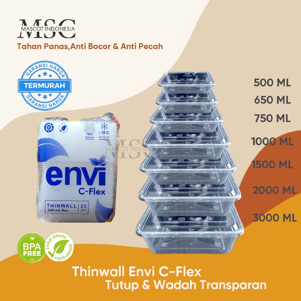 Thinwall Envi C-Flex 2000 ML/Food Container/Wadah Makanan