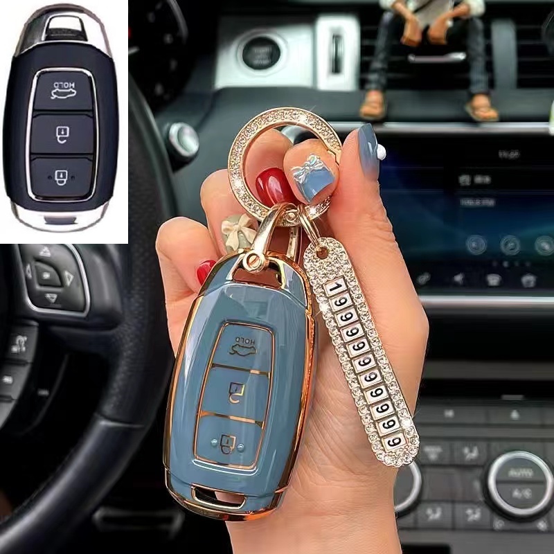 Casing Kunci Mobil Bahan Tpu Untuk Hyundai Solaris Hb20 Veloster Sr Ix35 Accent Elantra I30.For Kia Rio K2 K3 Sportage