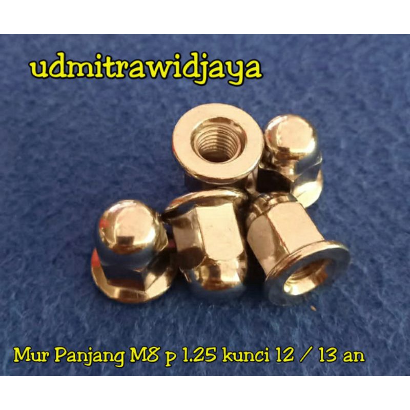 mur topi m8 kunci 10 / Mur sundul GL MP TIGER mur panjang untuk baut sunduk CB mur variasi M8 p 1.25 drat standart kunci 12 12mm 12an