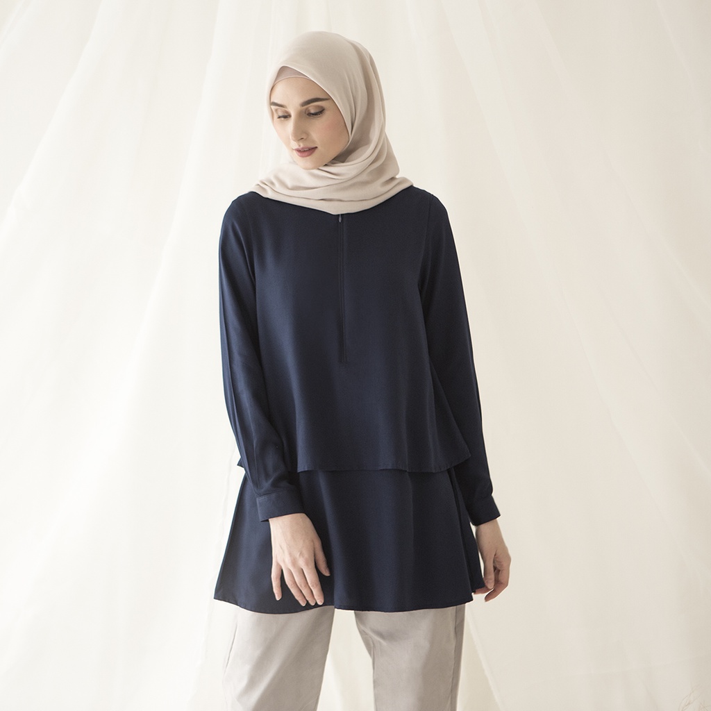 Dewari by Aska Label - Atasan basic bahan rayon premium busui friendly warna putih, coksu, biru navy, hitam