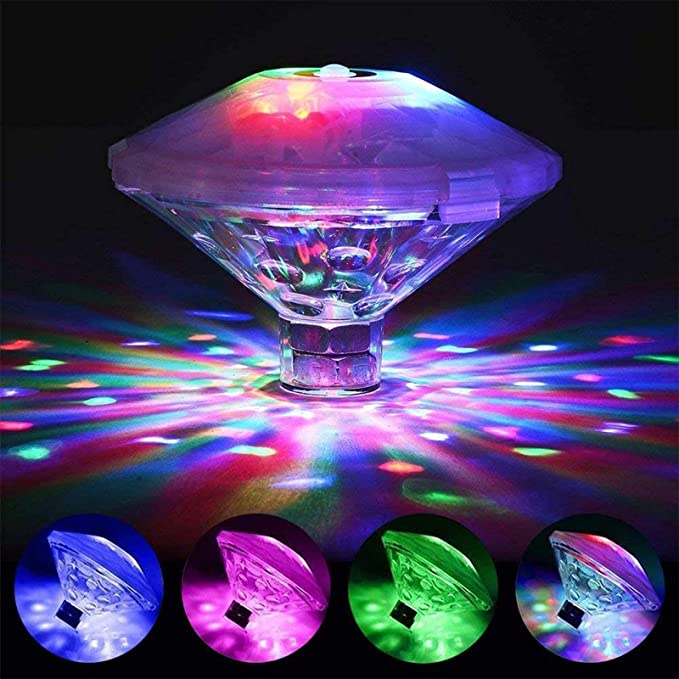 Floating Underwater Light RGB Submersible Battery Powered LED Disco Light Glow Show Swimming Pool Party Spa Baby Bath Light