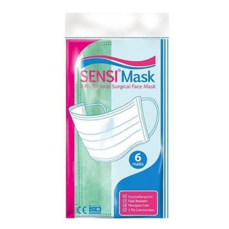 SENSI Masker Earloop 3ply Isi 6pcs