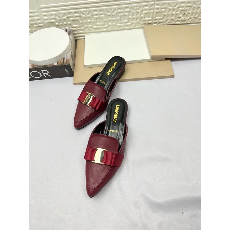 Sendal flatshoes wanita terbaru kekinian bahan dove 2 cm LOUISDEAR B85