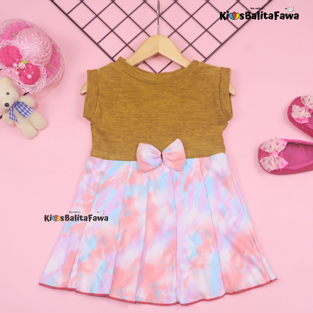 Dress Melody uk Bayi - 6 Tahun / Dres Yukensi Baby Anak Perempuan Baju Casual Gaun Pesta Polos Import Babycinnamon