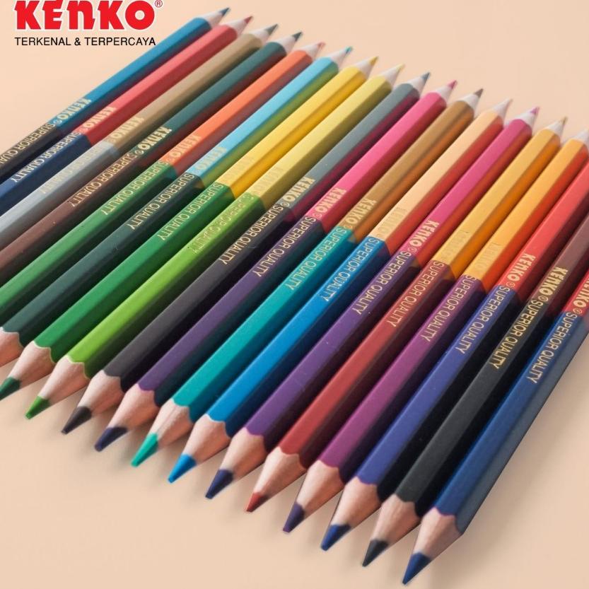 

[KODE IAISQ] Pensil Warna KENKO Bicolor 48 warna / Coloring Pencil
