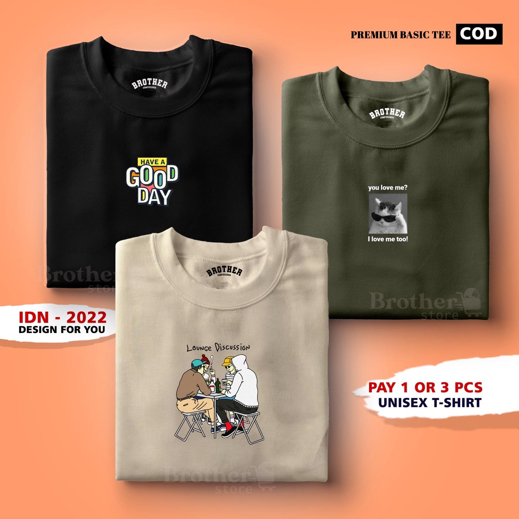 BUY 1 OR 3 PCS ( PROMO COD ) BROTHER STORE / Kaos Distro100% Catoon Combed 24s Tebal /ArticelBGOOD