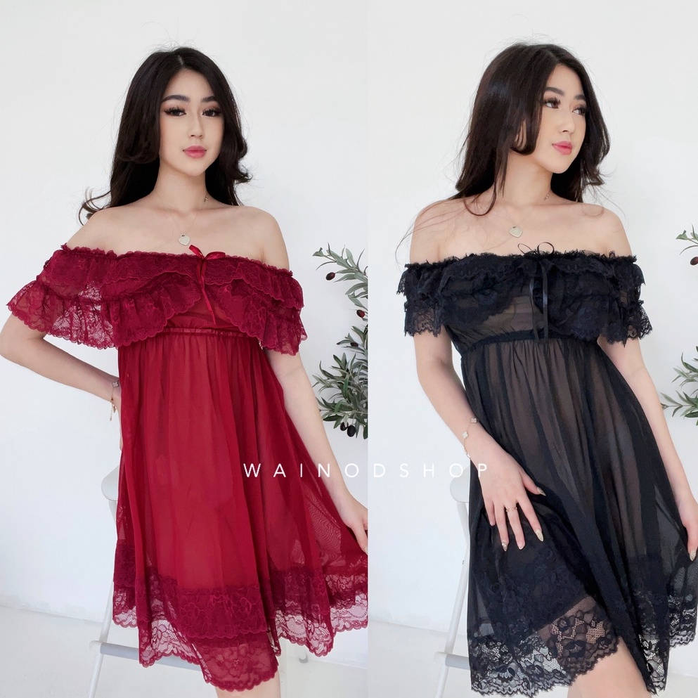 CECILIA S-4XL sexy lingerie dress bisa untuk bigsize/ bumil - WAINODSHOP