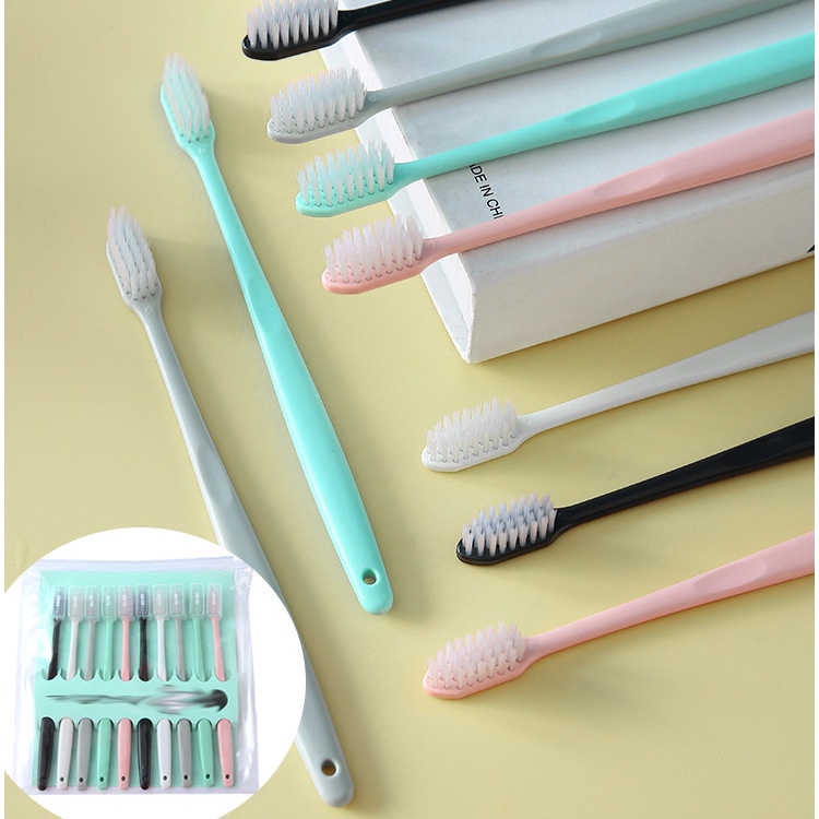 ♥TMALL88♥Sikat Gigi Dewasa Bahan Lembut 1 SET ISI 10 PCS Toothbrush Double Care Sensitive