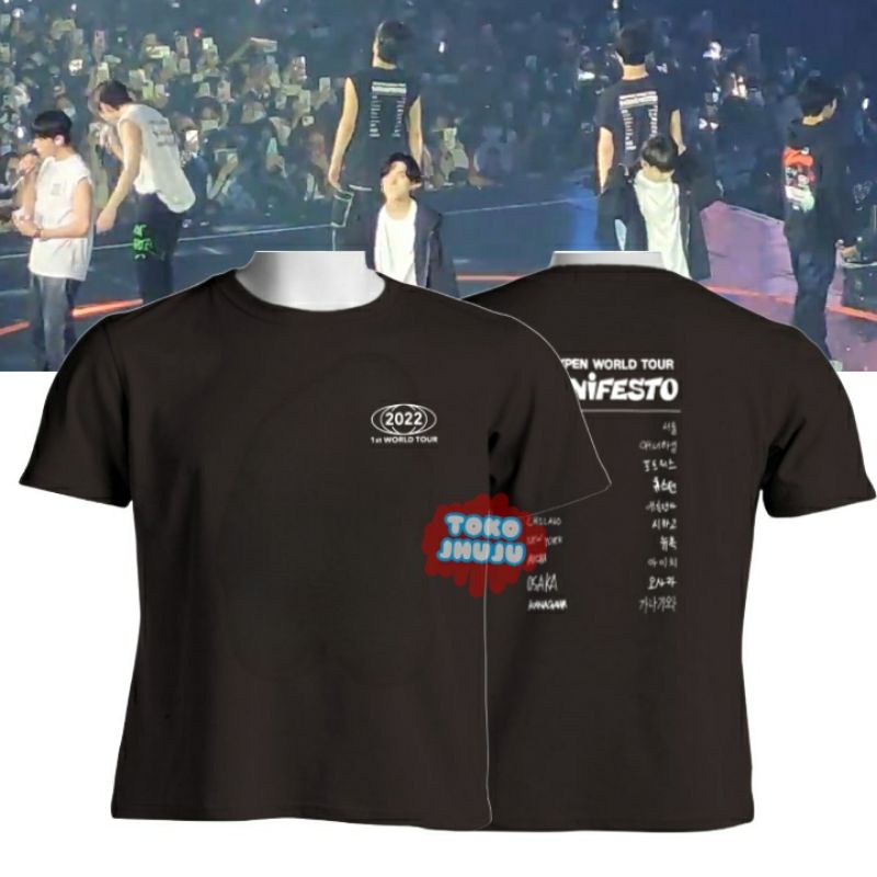 Kaos Kpop Sunghoon Manifesto World Tour 2022 Logo + Nama Kota belakang