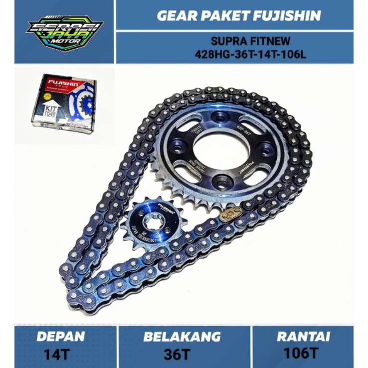 Fujishin GEAR PAKET FIT NEW / KARISMA / SUPRA X125 (428HG-36T-14T-106L)