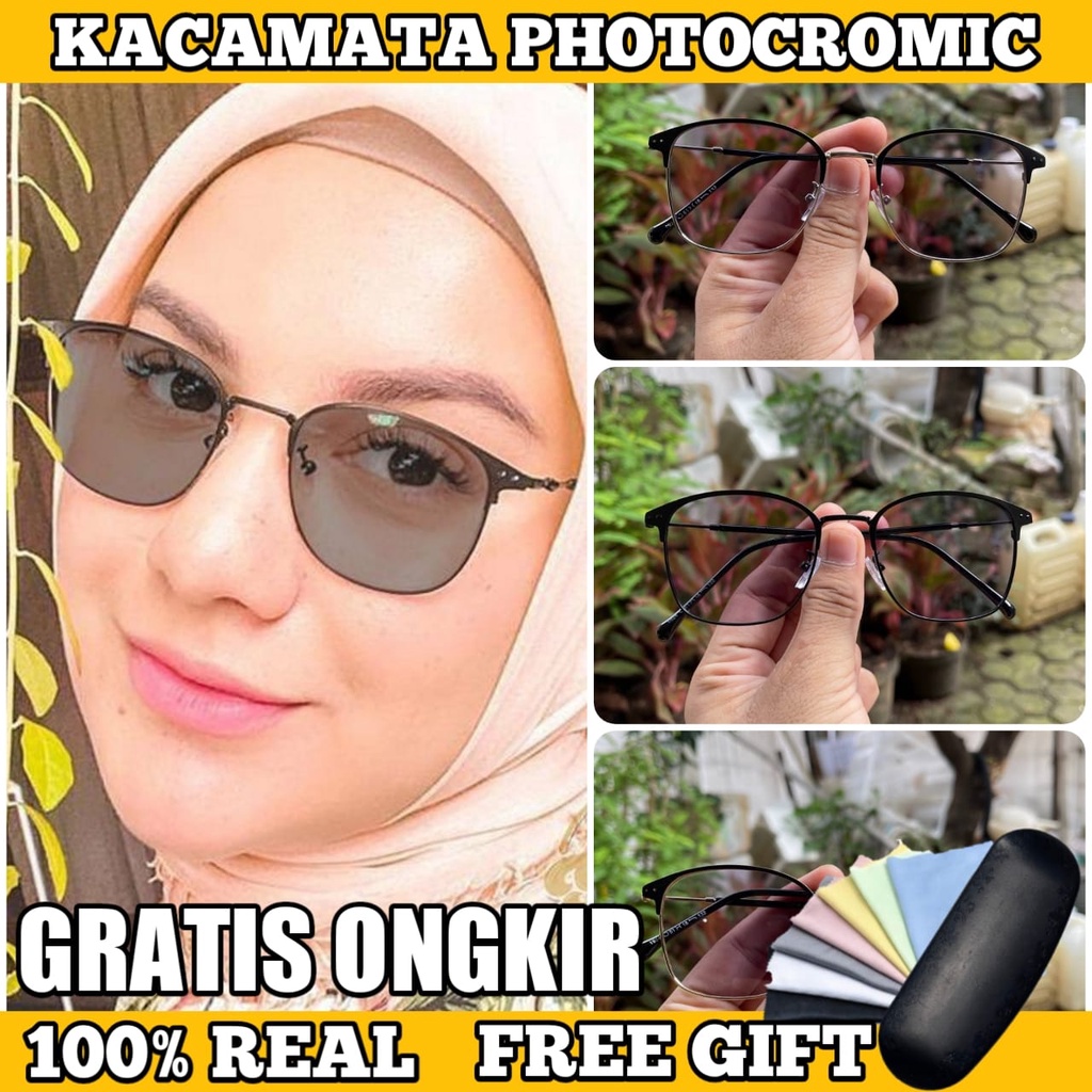 [TERMURAH] Kacamata Photocromic Korea / Anti Radiasi 2 In 1 Potokromik Photochromic Pria Wanita Fotocromic Potocromic