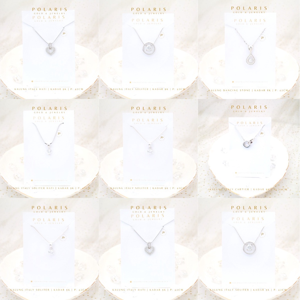 Kalung Putih Include Liontin Fashion Emas Putih Perhiasan New Look Kadar Emas Muda 375/420 8K/9K KL1