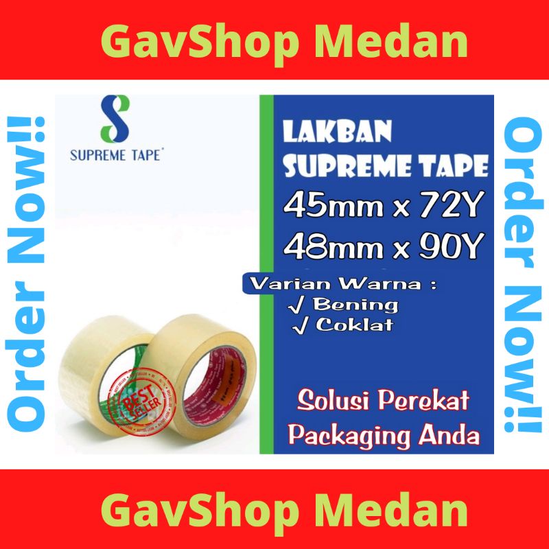 

Lakban Supreme Bening - Coklat [ 48mm x 90Y ] [ 45mm x 72 Y ] Best Quality Tebal 45mic