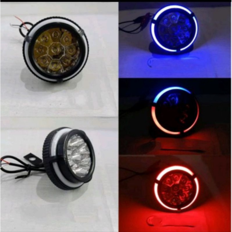 lampu tembak spion 9 mata dgn list mode RGB