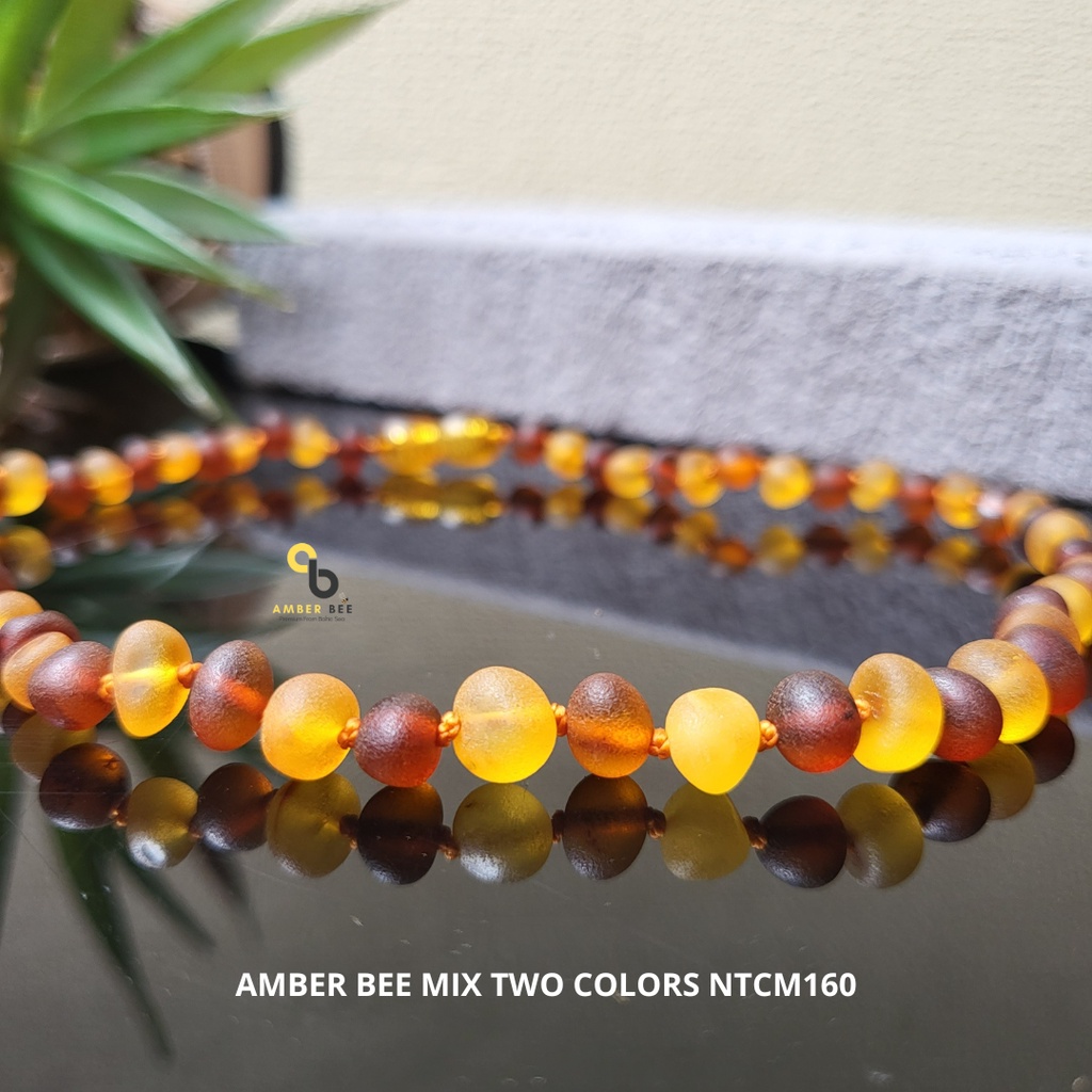 Kalung Amber ORI Baltic Pereda Nyeri Tumbuh Gigi Bayi dan Anak Premium NTCM160 By Amber Bee