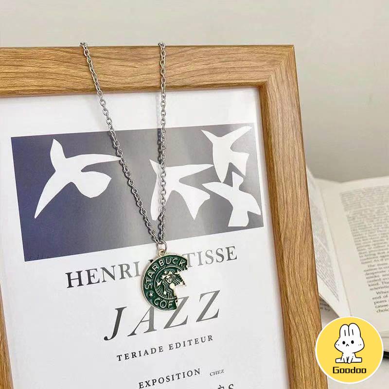 Kalung Rantai Dengan Liontin Starbucks Untuk Pria / Wanita -Doo