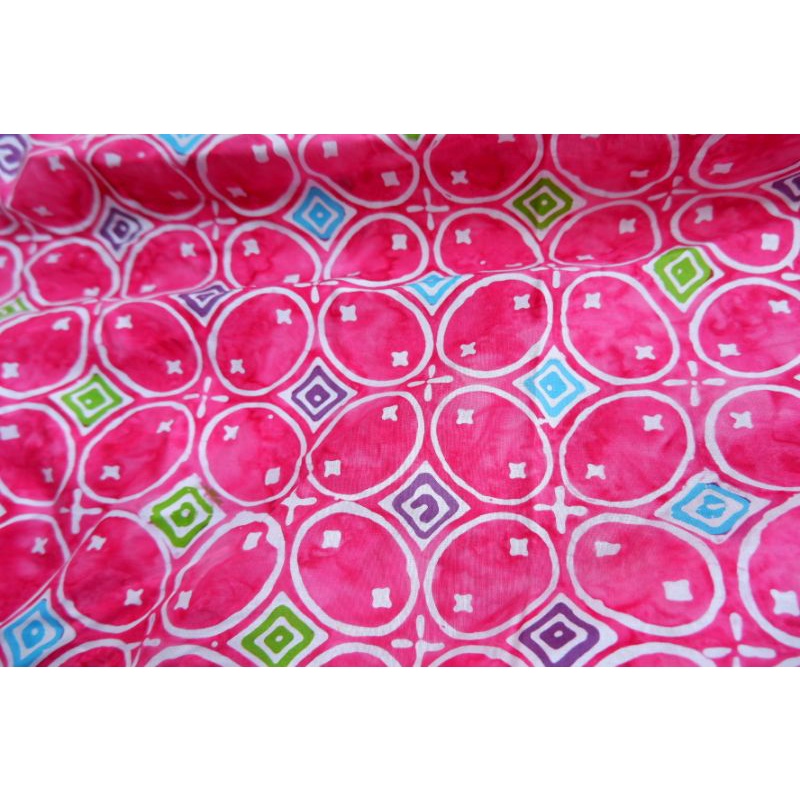 Kain Batik Cap Asli Motif Kawung Warna Pink Smoke ( Tebal Tipis BerAsap Warna Latar ) Premium Handma