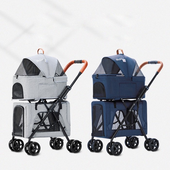 Stroller Bello LD03F 2Tingkat 20kg Bisa Di Lepas Untuk Anjing &amp; Kucing