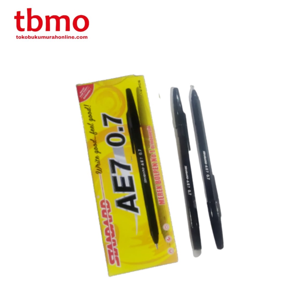

TBMO PACK BOLPEN AE7 0.7 FINE BLACK STANDARD ISI 12 / PULPEN
