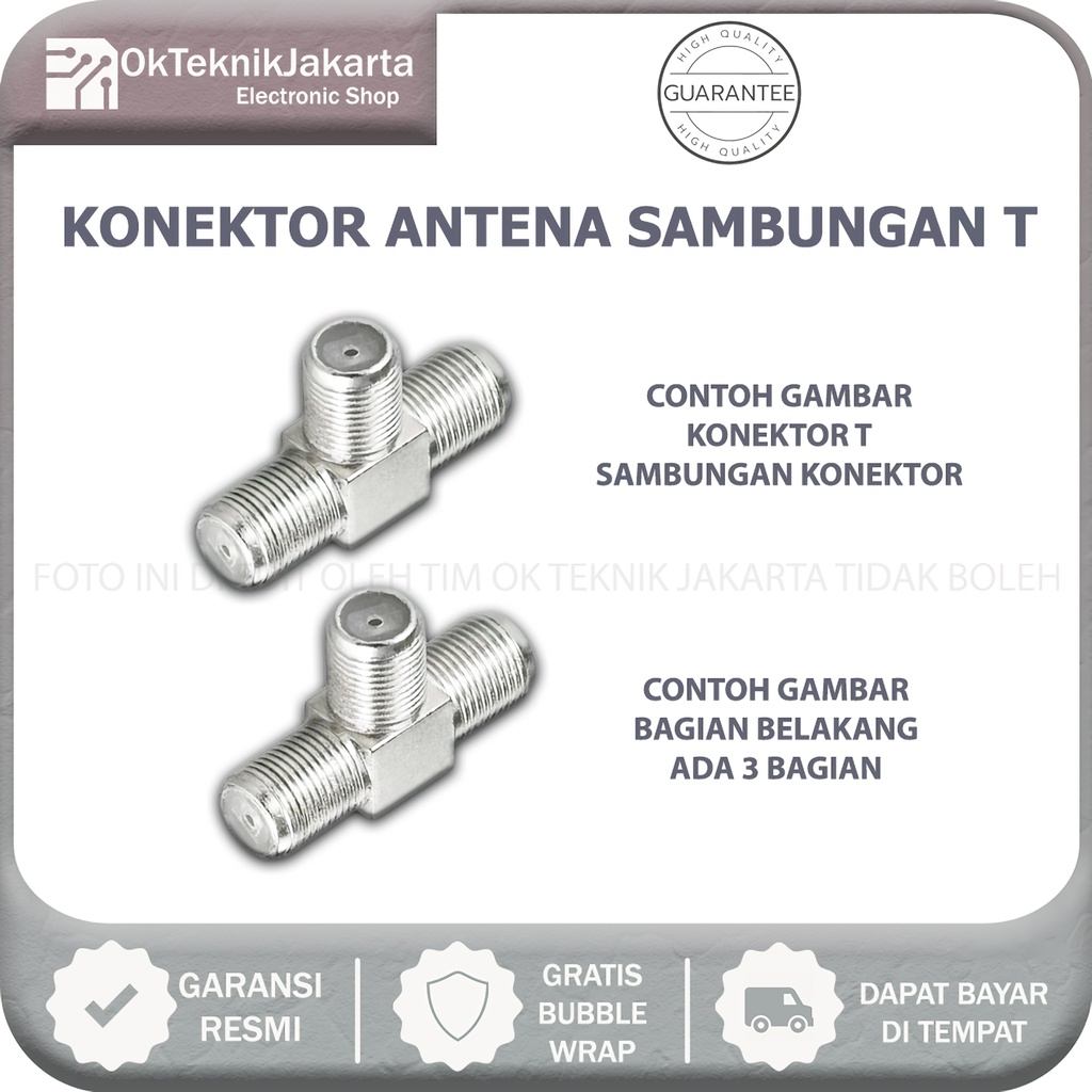 Konektor T / Konektor Sambungan T Untuk Kabel Antena TV / Parabola