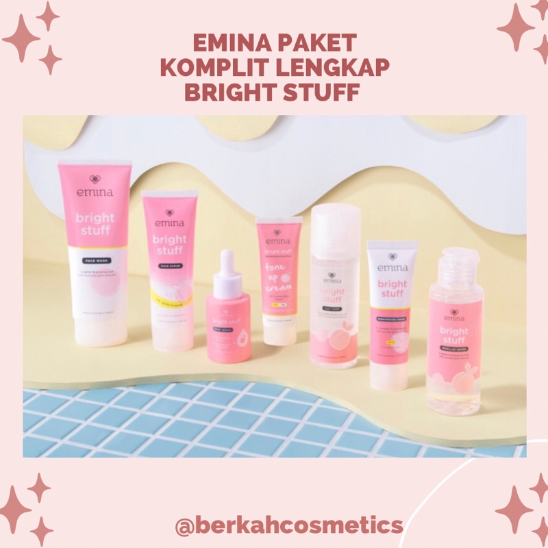 EMINA PAKET LENGKAP KOMPLIT MENCERAHKAN BRIGHT STUFF + SERUM