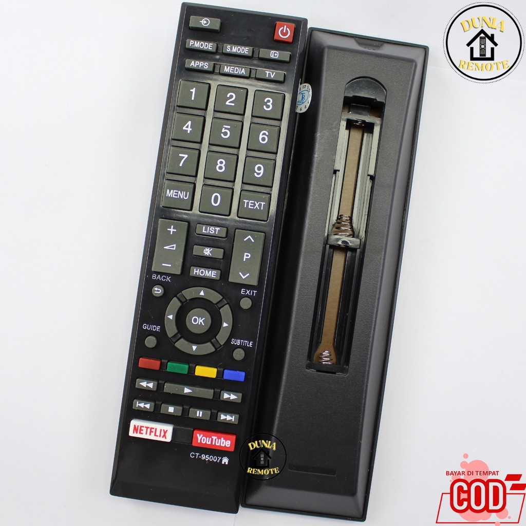 Remot Remote SMART TV TOSHIBA REGZA ANDROID TV LCD LED CT-95007 tanpa setting