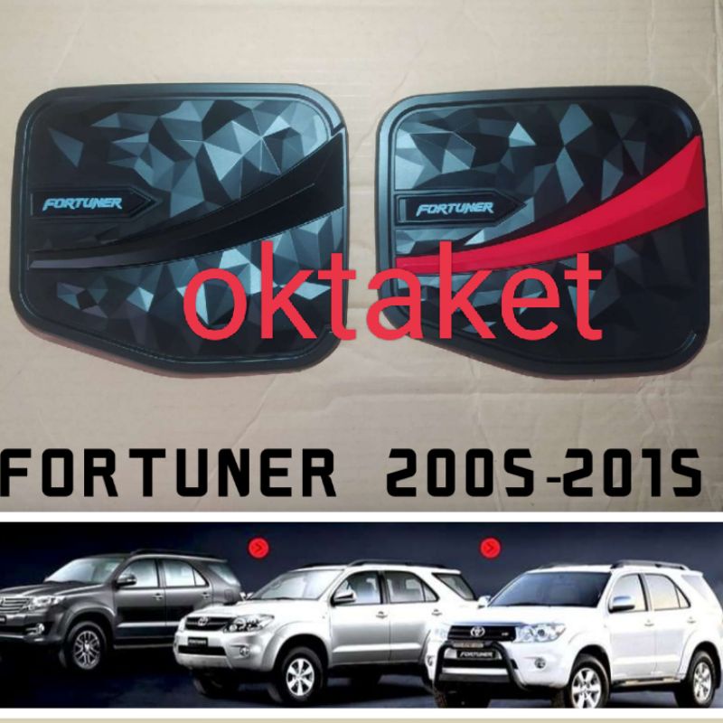 tank cover Fortuner lama New Grand 2005-2015 Diamond Hitam &amp; Merah