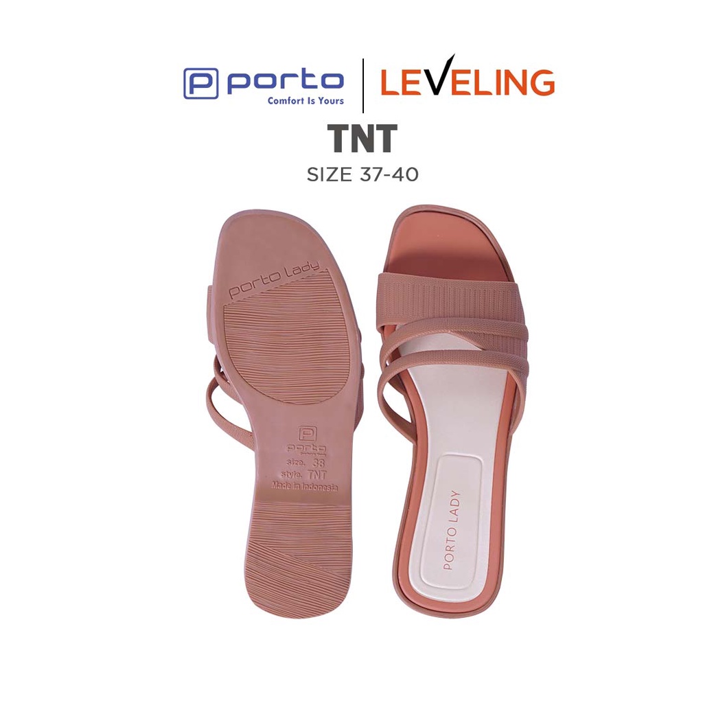 TNT - Porto Leveling Sandal Selop Wanita Korea Flat Karet Nyaman Empuk Casual Anti Slip Porto Lady Terbaru