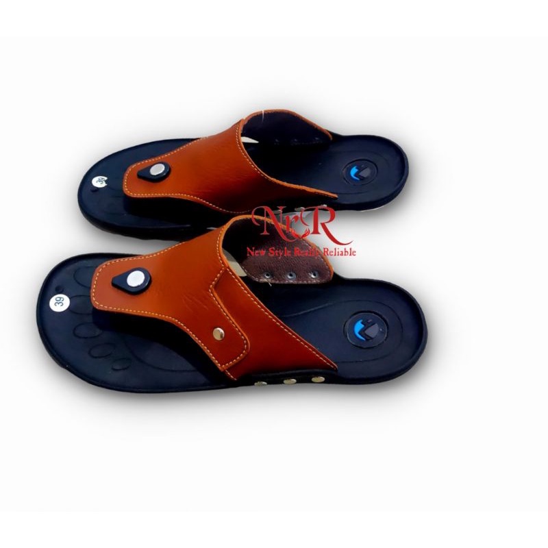 Sandal slide  kulit pria wanita /sandal japit terbaru/sandal kekinian/sandal impor anak anti Air