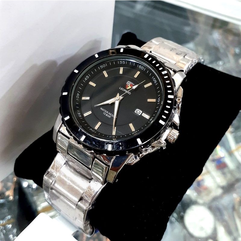 Jam Tangan Pria Anti Air Leopard Original (WATER PROF) Garansi Original Tanggal Aktif / Strap Rantai Stainlees Steel Anti Karat / Realpick Sesuai Vidio / Jam Tangan Kasual Analog Quart / Free Box /Jam Tangan Cowok Anti Air Water Resistant /Jam Tangan Pria