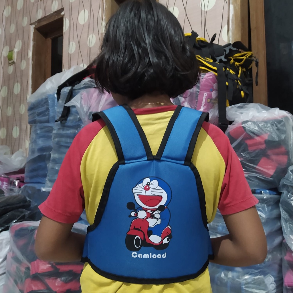 SABUK PENGAMAN BONCENGAN MOTOR ANAK MODEL MINI SABLON DORAEMON