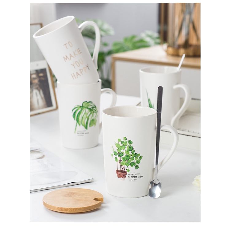 Ceramic Mug Set / Gelas Keramik Cangkir Kopi Teh Hampers Souvenir Kado Word Plant