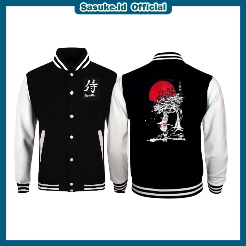 Sasuke.id - Jaket Bisbol Pria Samurai Jumper Motif Jepanese / Bisbol Unisex Premium Pria Wanita / Jaket Jumper Samurai Jepanese Bisbol Size M L XL