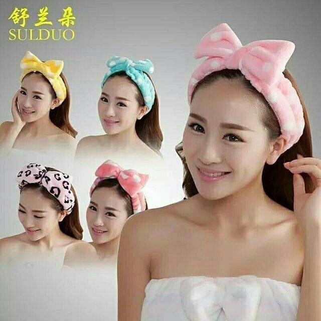 ~ PIYOSHI08 ~ Bando Make Up Motif Pita Ribbon Lucu Bandana Mandi Praktis AF86