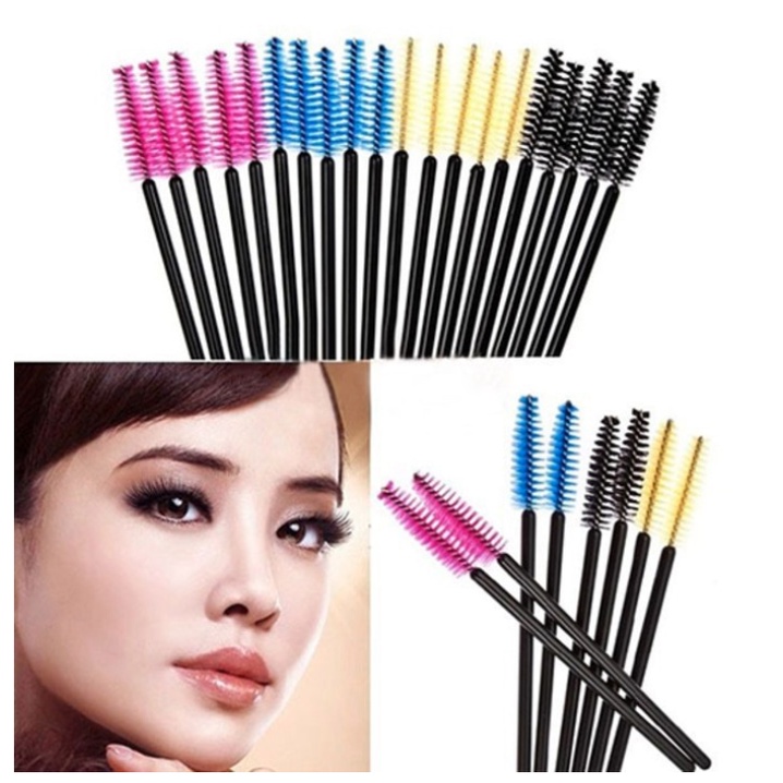 A227 SPOOLIE ALIS BULU MATA sisir kuas maskara eyelash lash eye brow extention make up penjepitaksesoris alat kecantikan mua murah termurah brush sponge applicator aplikator spuli warna warni