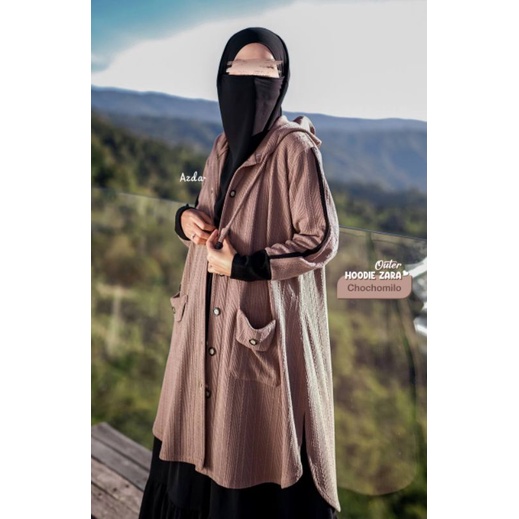 ZARA OUTER HOODIE MUSLIMAH ORI AZDA (BISA COD)