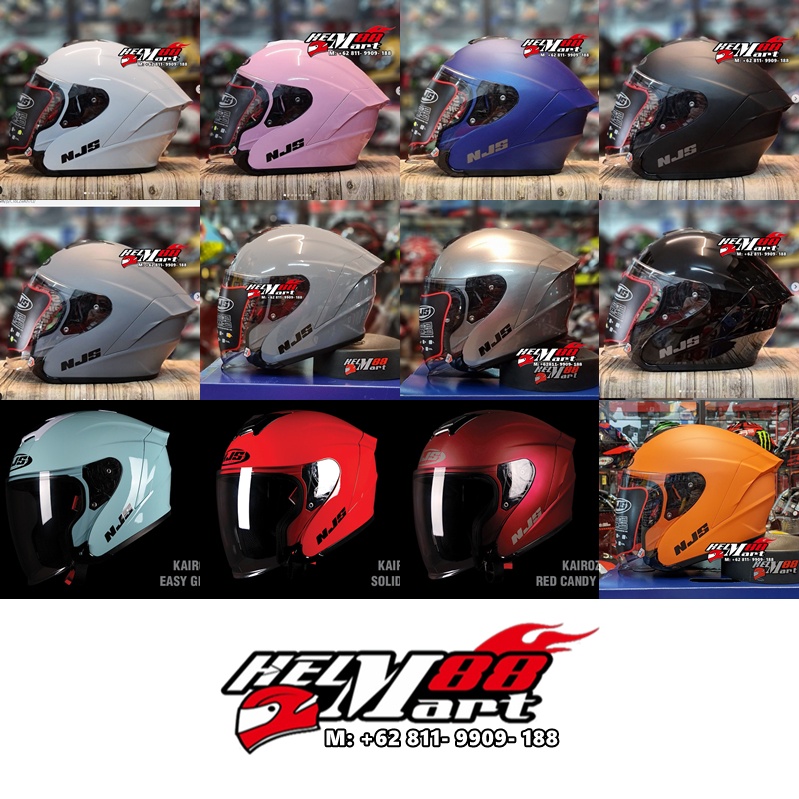 Njs Kairoz Solid Helm Half Face Helm Njs Helmjabodetabek