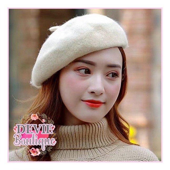 topi baseball Beret Wanita Selebriti Baret Wanita Remaja dan Dewasa Modern - Putih D7J2 topi cewek P