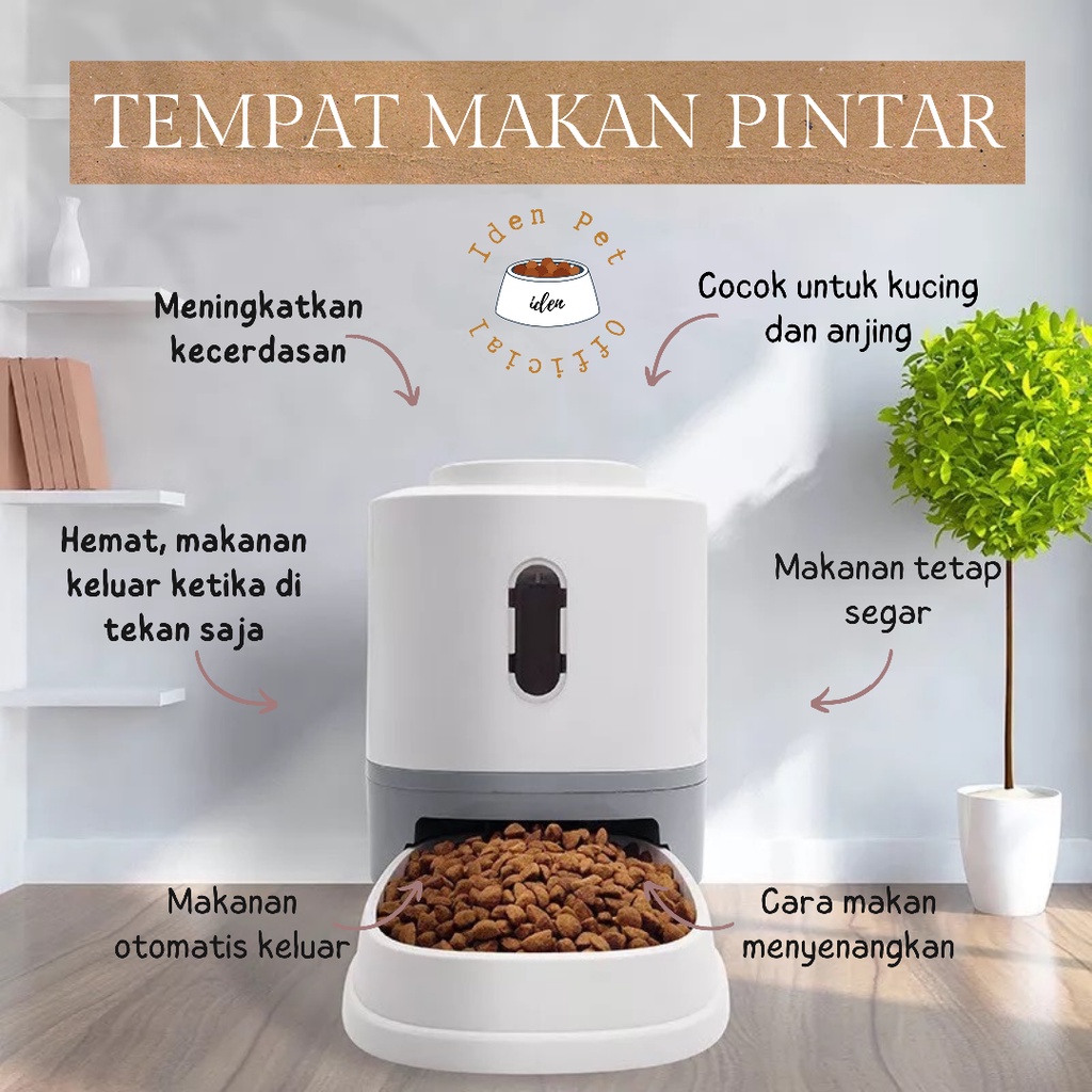 Tempat Makan Hewan Anjing Otomatis Dispenser Makanan Kucing Pintar Dog Cat Feeder Automatic