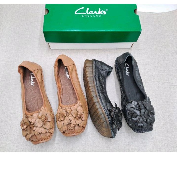 Clarks Flat bunga 2 / sepatu wanita clarks bunga / Clarks