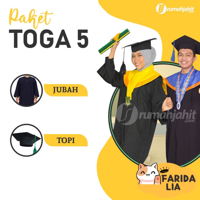 Jual toga wisuda/Paket toga wisuda / perlengkapan wisuda / - Paket Toga 5