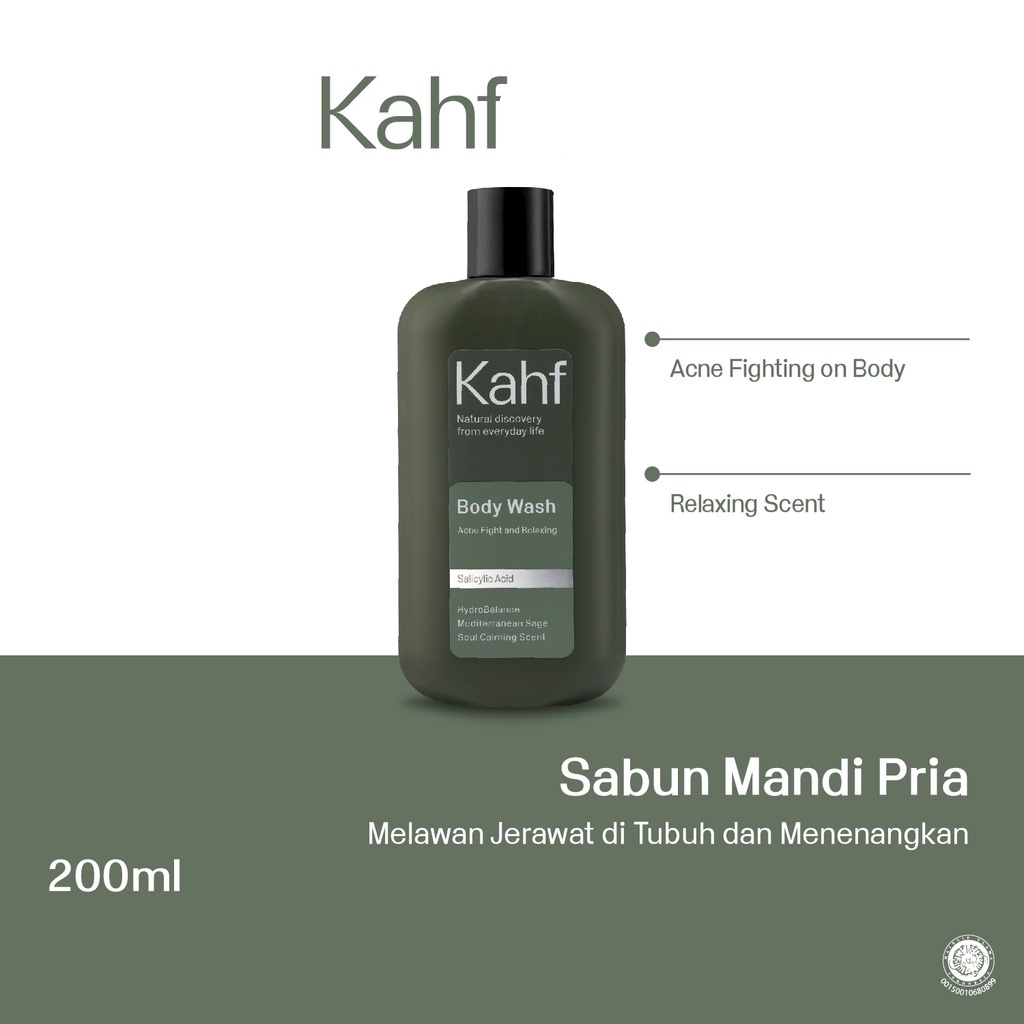 ★ BB ★ Kahf Brightening and Cooling Body Wash 200ml - Kahf Acne Fight and Relaxing Body Wash 200ml - Sabun Mandi Pria