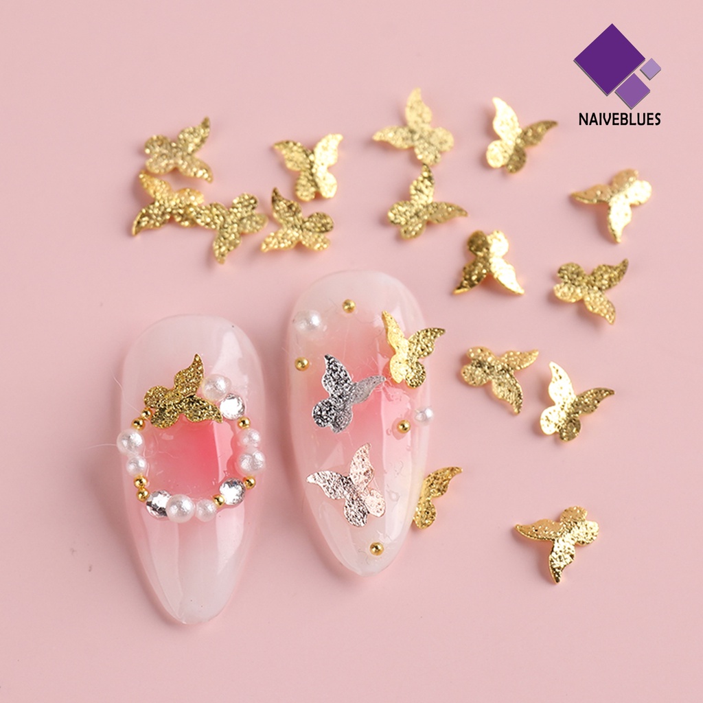 Naiveblue &gt; Hiasan Kupu-Kupu Bahan Metal Untuk Dekorasi Nail Art